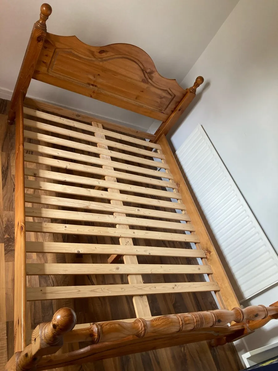 Double bed wood vintage - Image 2