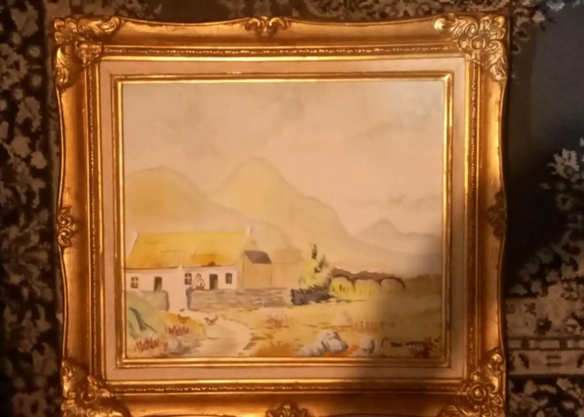 Vintage framed & Signed painting of Irish scene