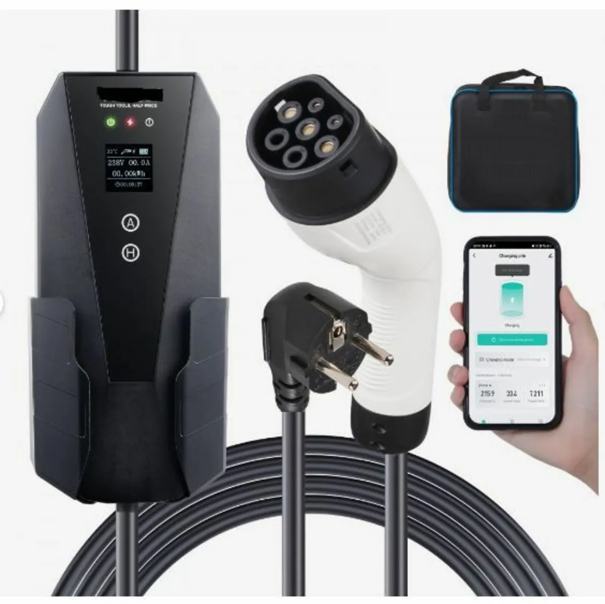 Portable EV Charger Type 2, 16A 3.7kW, Electric - Image 1