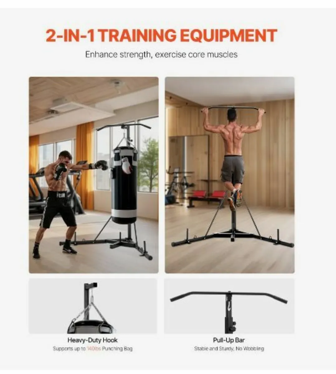 2 in 1 Heavy Duty Punching Bag Frame Boxing - Image 2