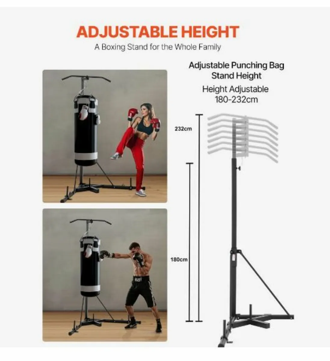 2 in 1 Heavy Duty Punching Bag Frame Boxing - Image 3