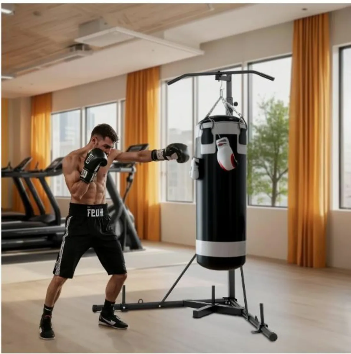 2 in 1 Heavy Duty Punching Bag Frame Boxing - Image 4