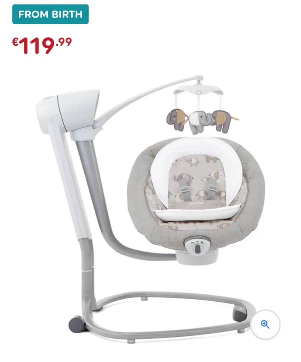 Joie Serina Swivel Baby Swing Elephant Duo - Image 1