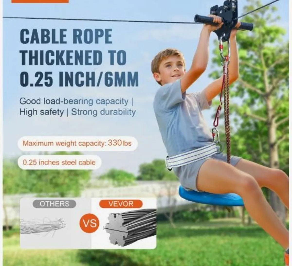 Zipline Kit for Kids and Adult, 80 ft Zip - Image 2