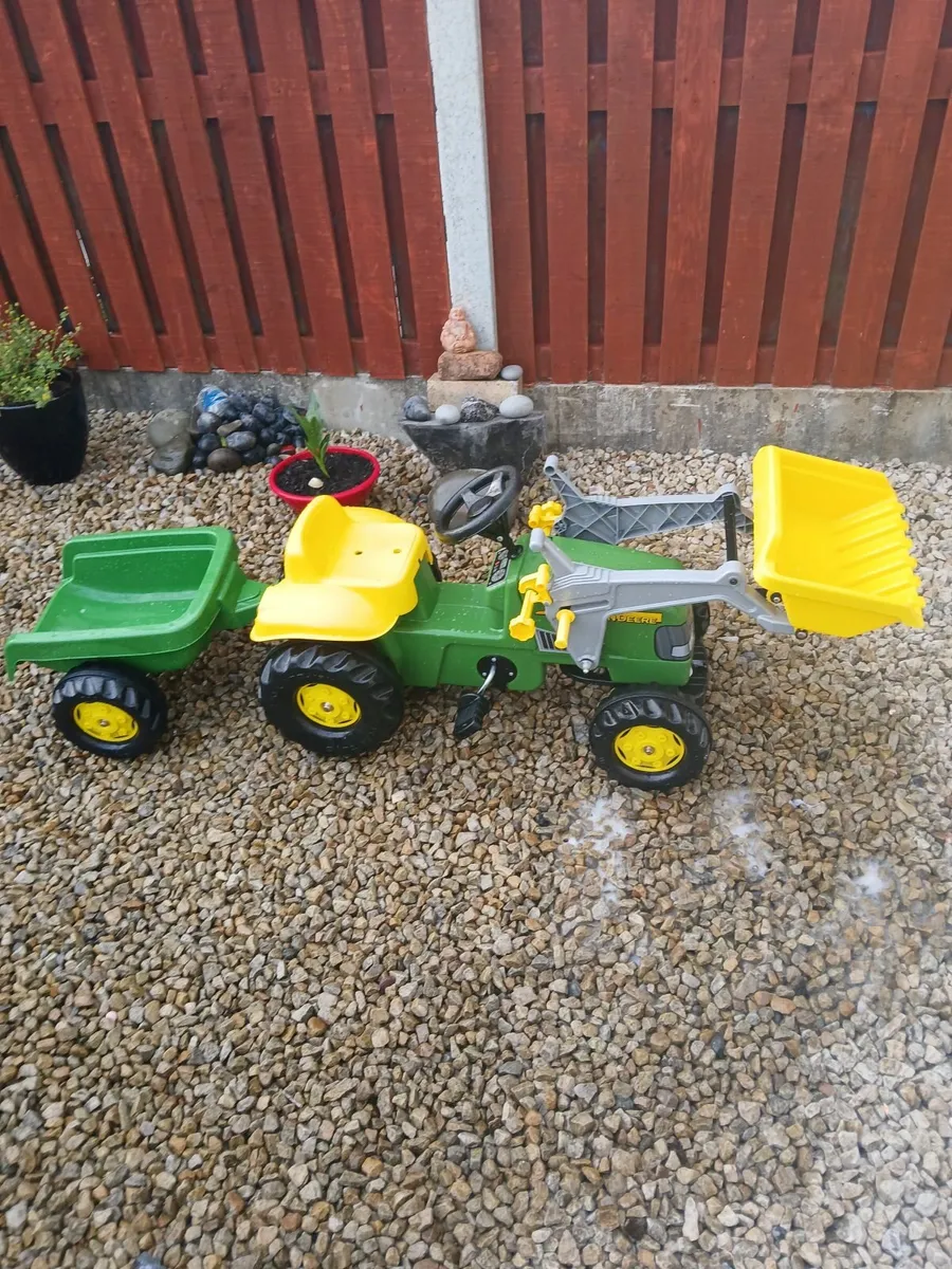 John Deere Pedal Tractor with Trailer - Image 1