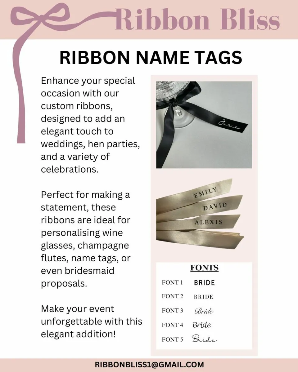 Personalised Ribbon Name Tags - Image 1