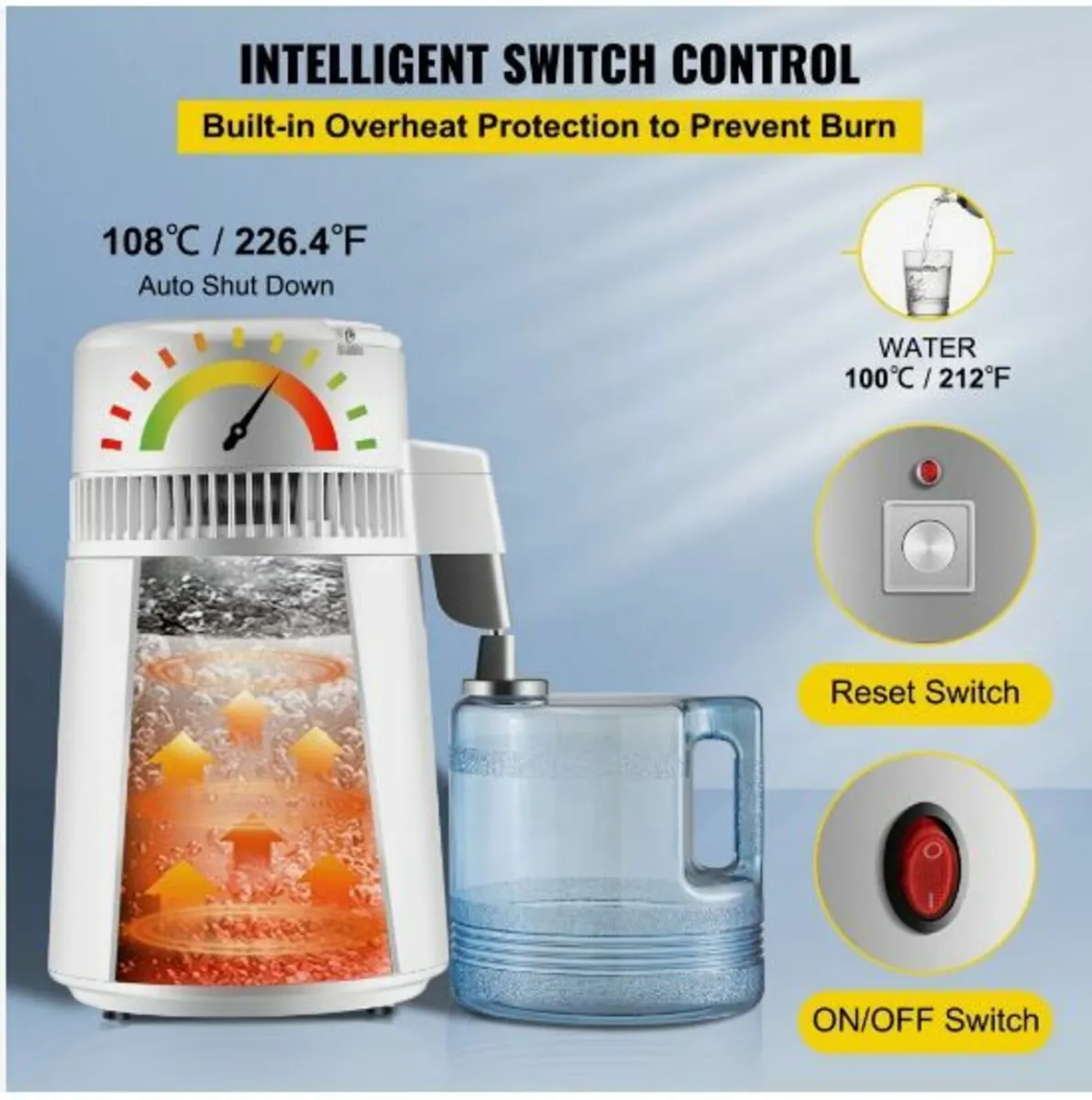 4L Pure Water Distiller 1L/h Water Purifier Filter - Image 3
