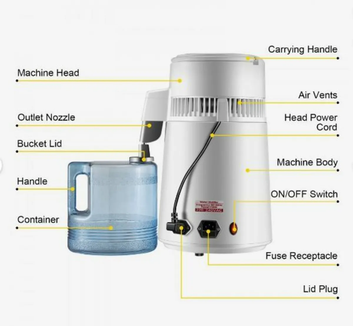 4L Pure Water Distiller 1L/h Water Purifier Filter - Image 4