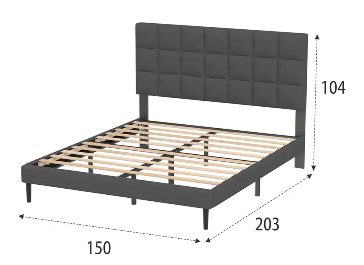 Brand New Unused Grey 4 Ft 6” Double Bed - Deliver - Image 4