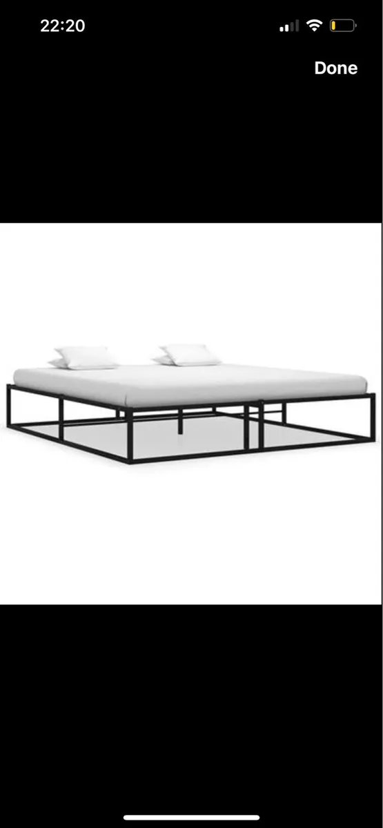 Bed Frame without Mattress - Black Metal king size - Image 1