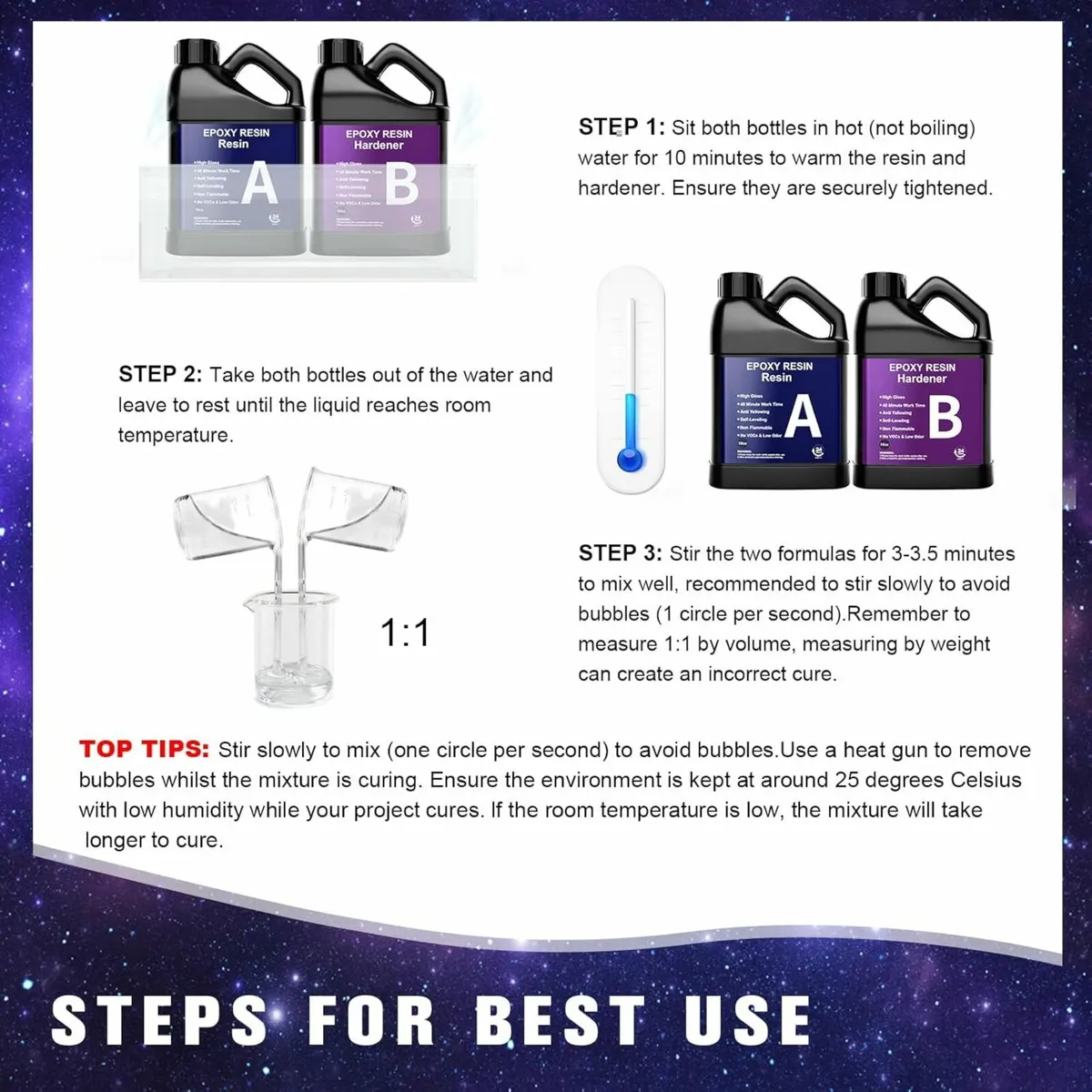 Epoxy Resin Kit- 32oz/948ml Crystal Clear Resins - Image 3