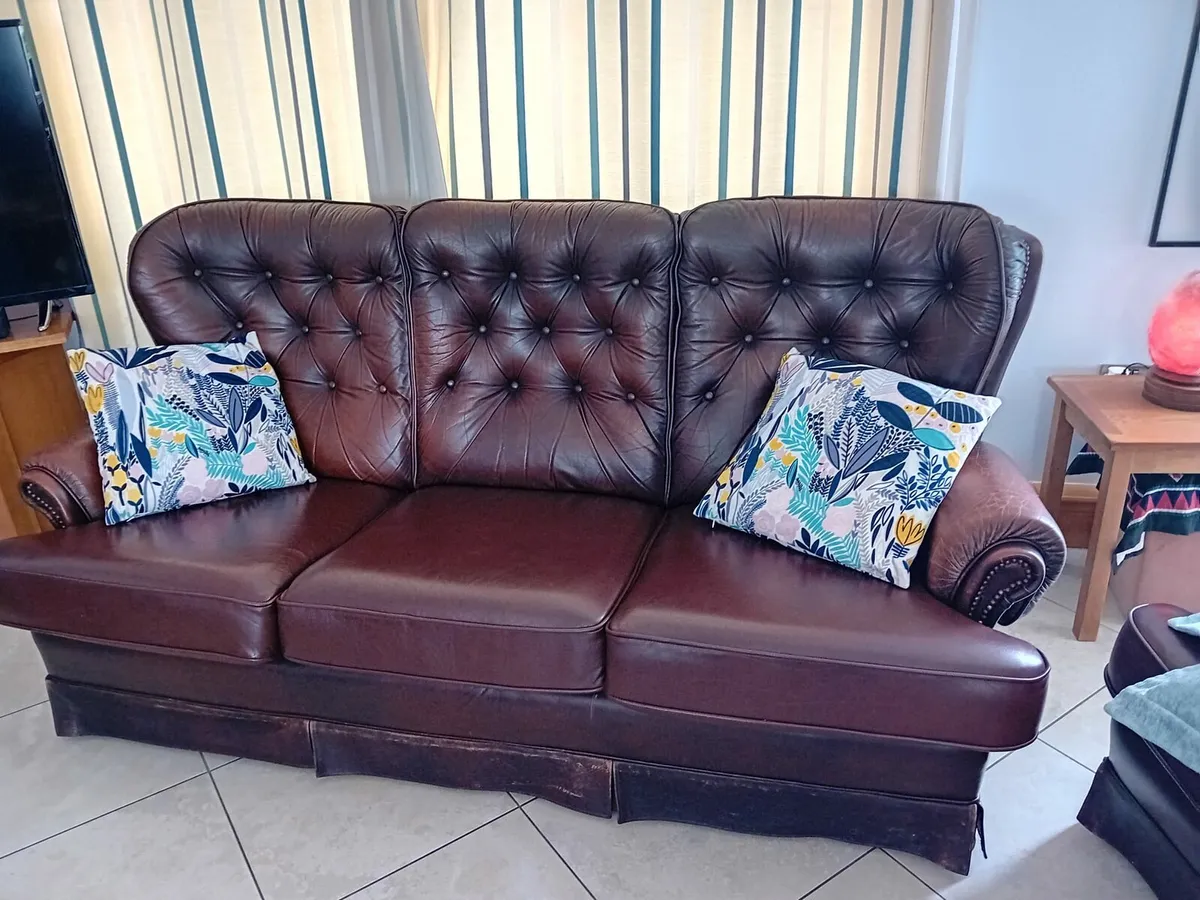 Chesterfield Leather Suite of Furniture - Image 1