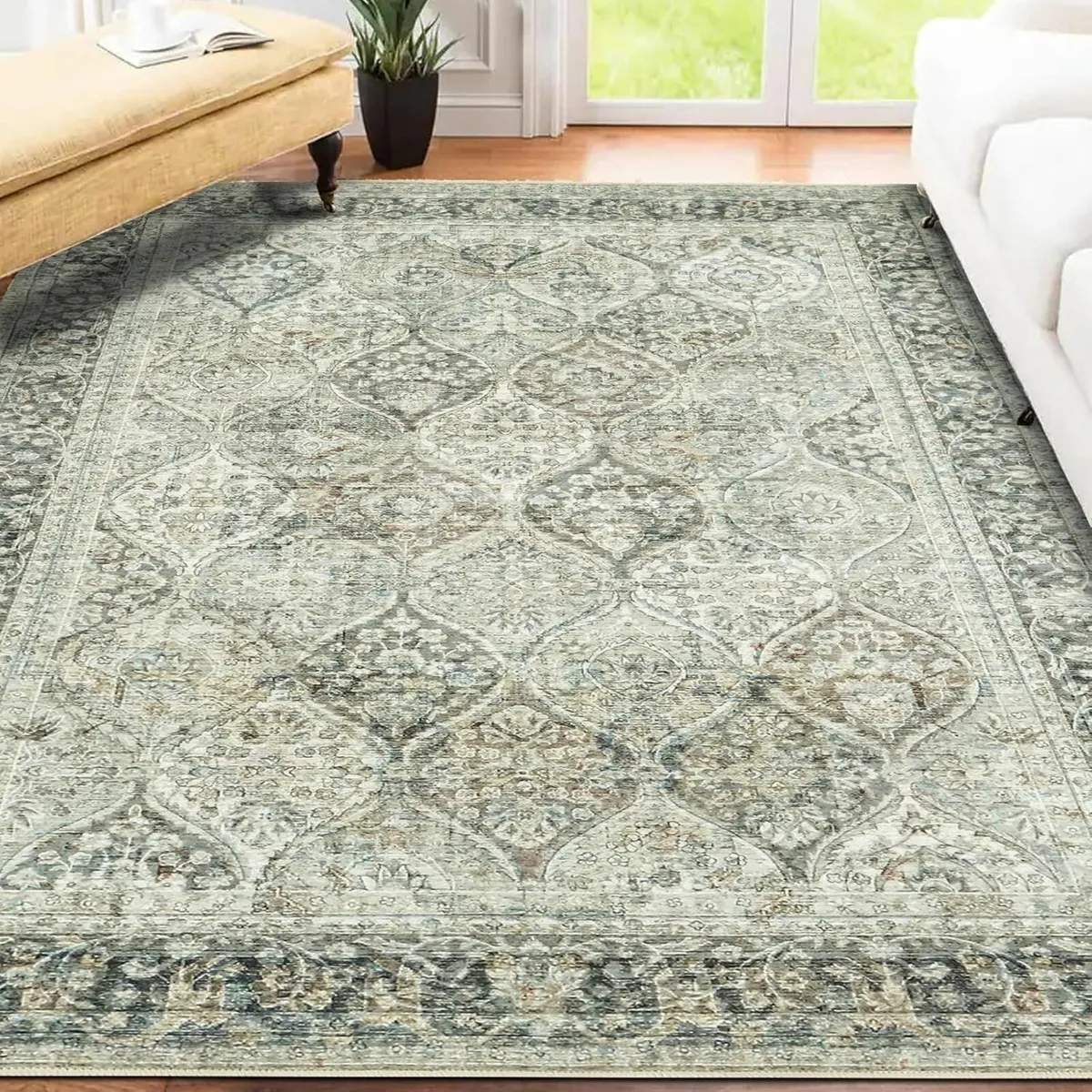 Vintage bedroom Rugs Large Green 200x300 cm - Image 1