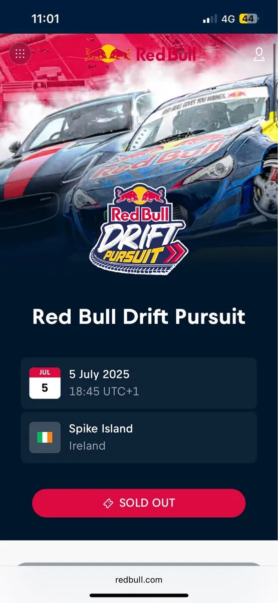 Red Bull drift pursuit tickets