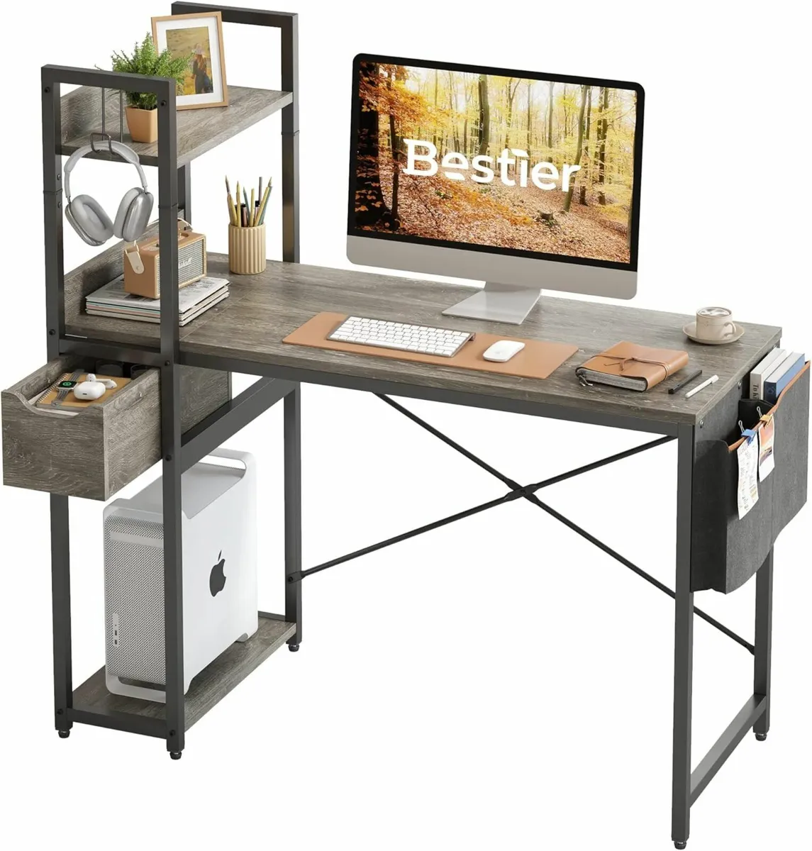 Computer Desk Storage Shelves 120cm Home Office - Image 2