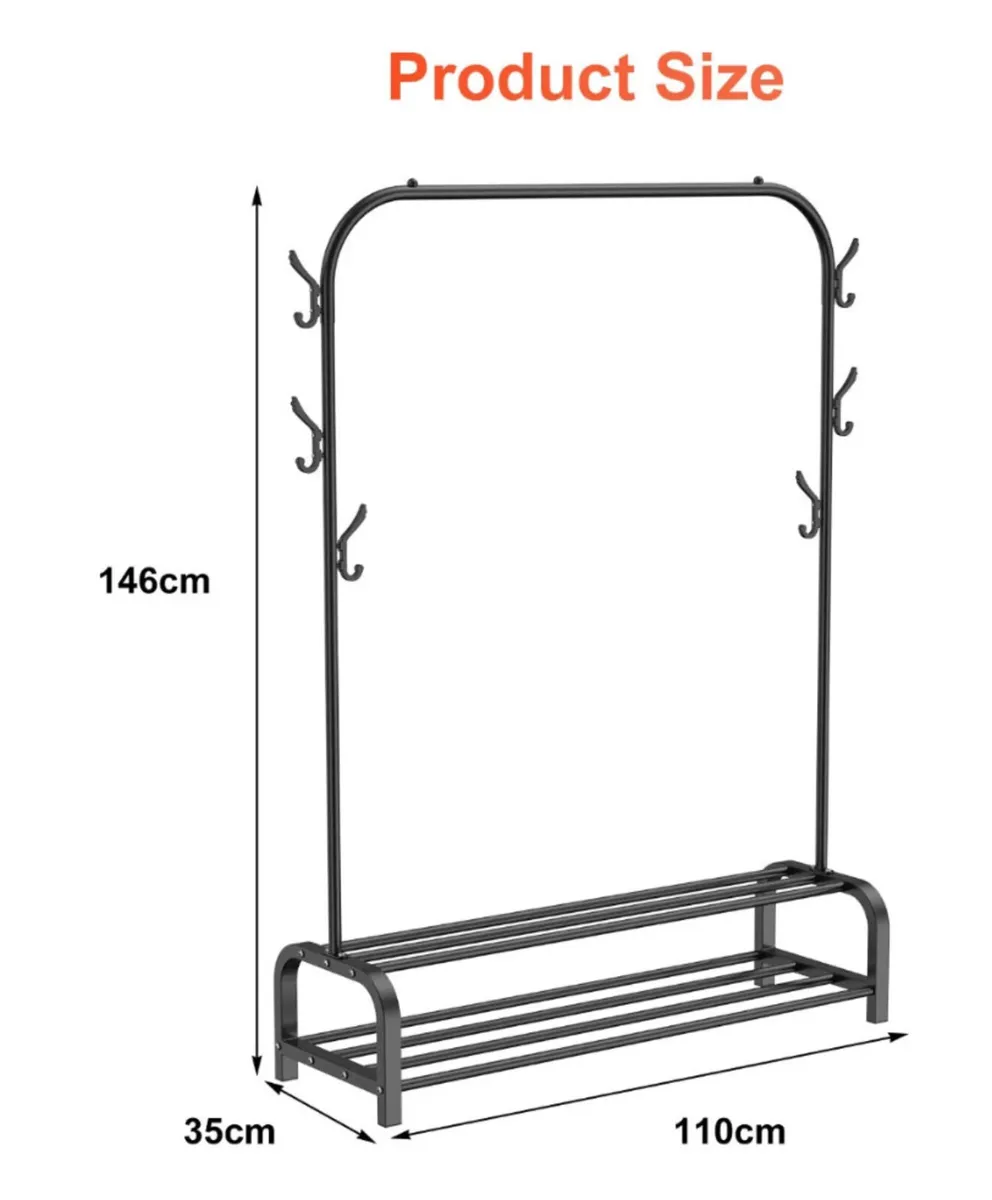 Metal Clothes Rail Rack With Shelves NEW - Image 4