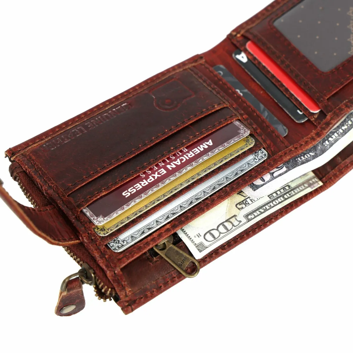 Leather RFID Blocking  Handmade Leather Wallet - Image 4