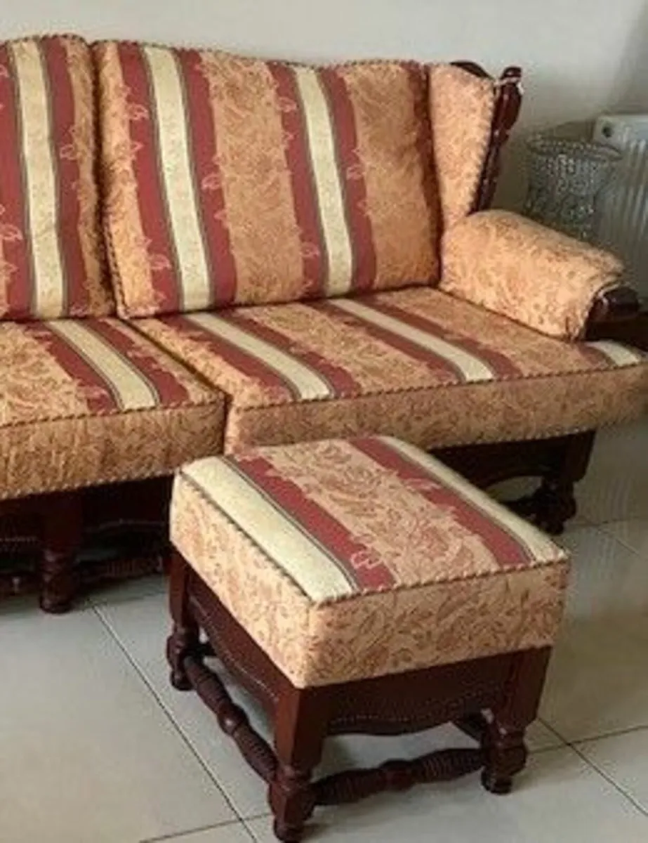 Bespoke Sofa + 2 Armchairs + Foot Stool/Ottoman - Image 4
