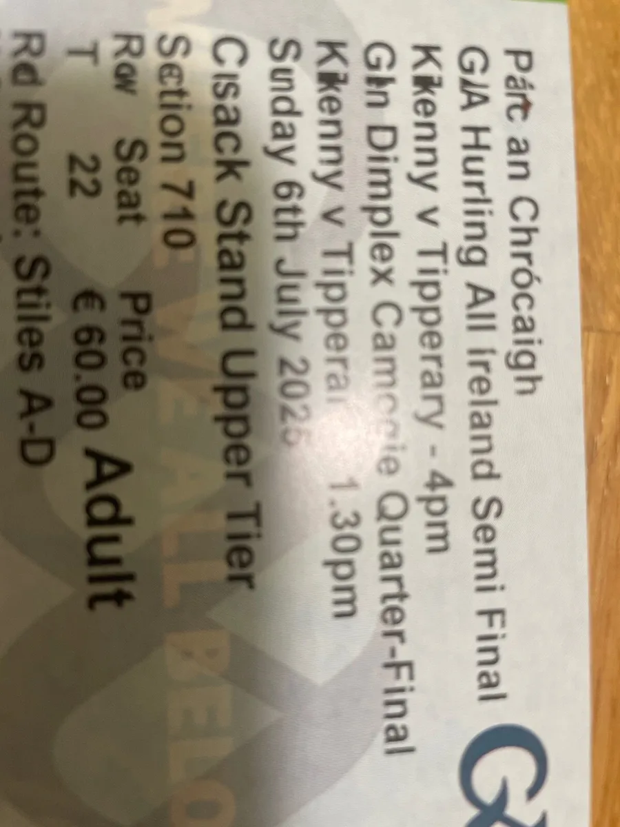 Gaa tickets - Image 1