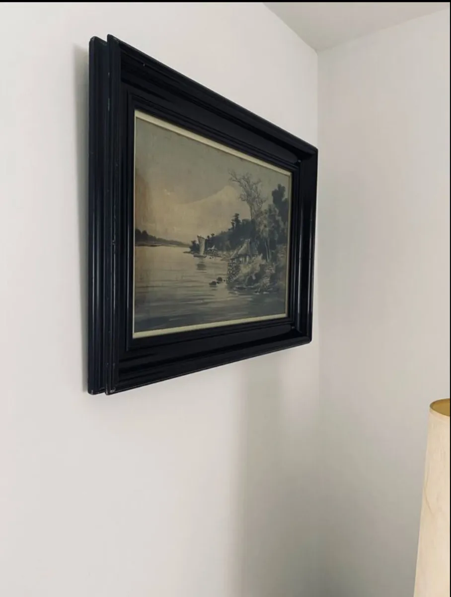 Antique Framed Japanese Painting Mt Fuji - Image 3