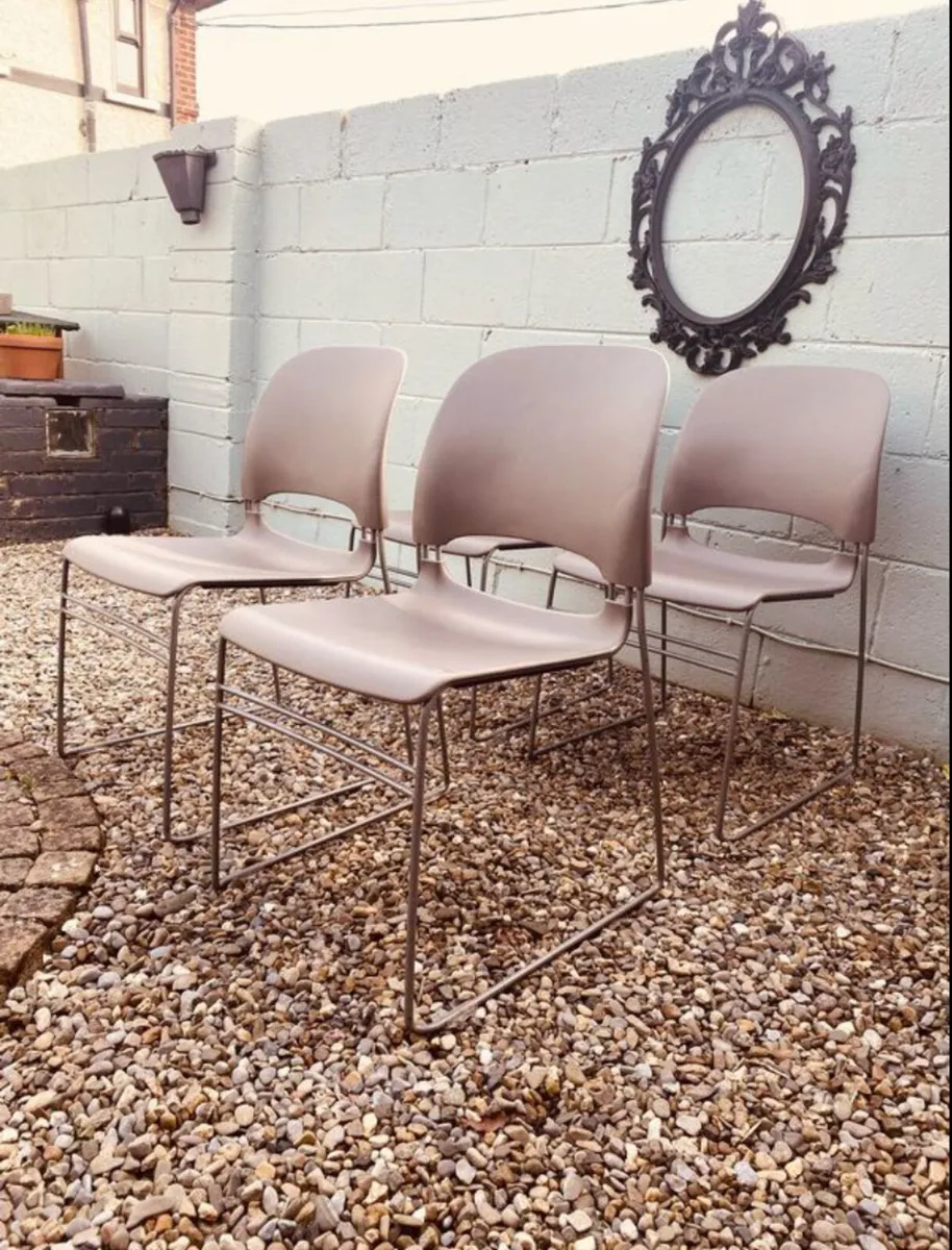 Grey Herman Miller Stacking Chairs - Image 1