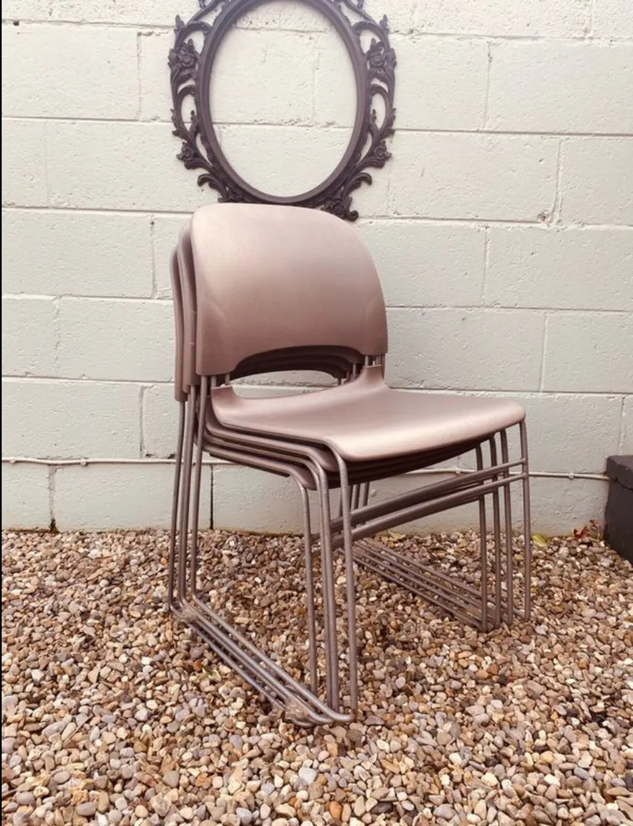 Grey Herman Miller Stacking Chairs - Image 4
