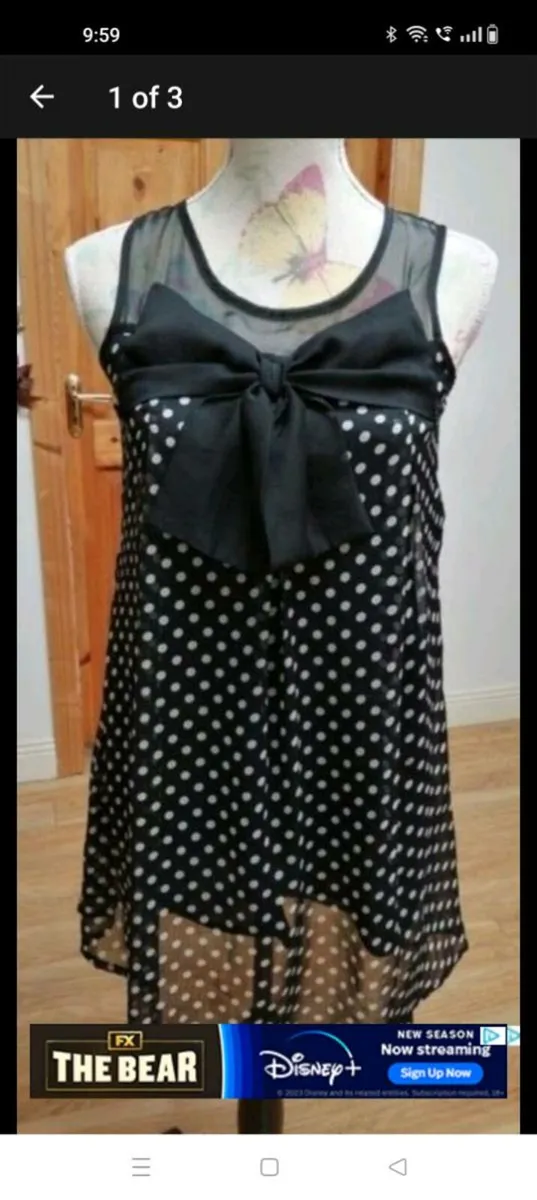 Ladies AX PARIS Black dotty mini Dress - Image 1
