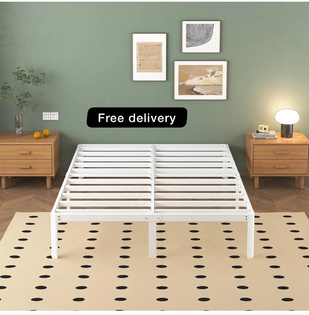 Super King Bed Frame 6ft with Rounded Corner Legs - Image 1