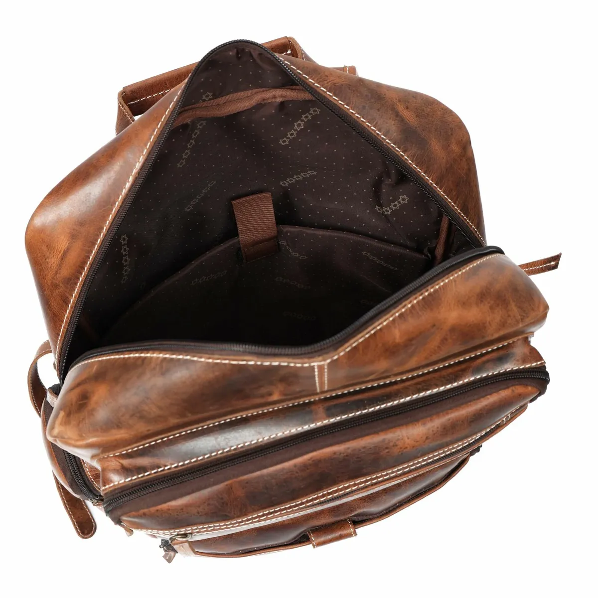 Leather Handmade Backpack with Laptop Compartment - Image 2