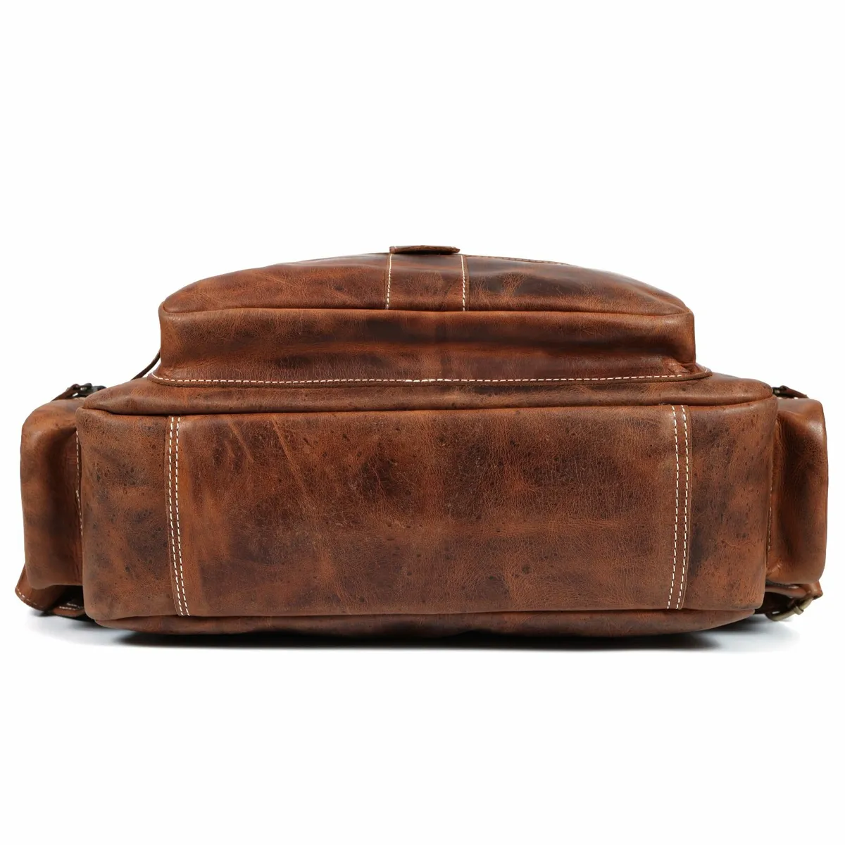 Leather Handmade Backpack with Laptop Compartment - Image 3