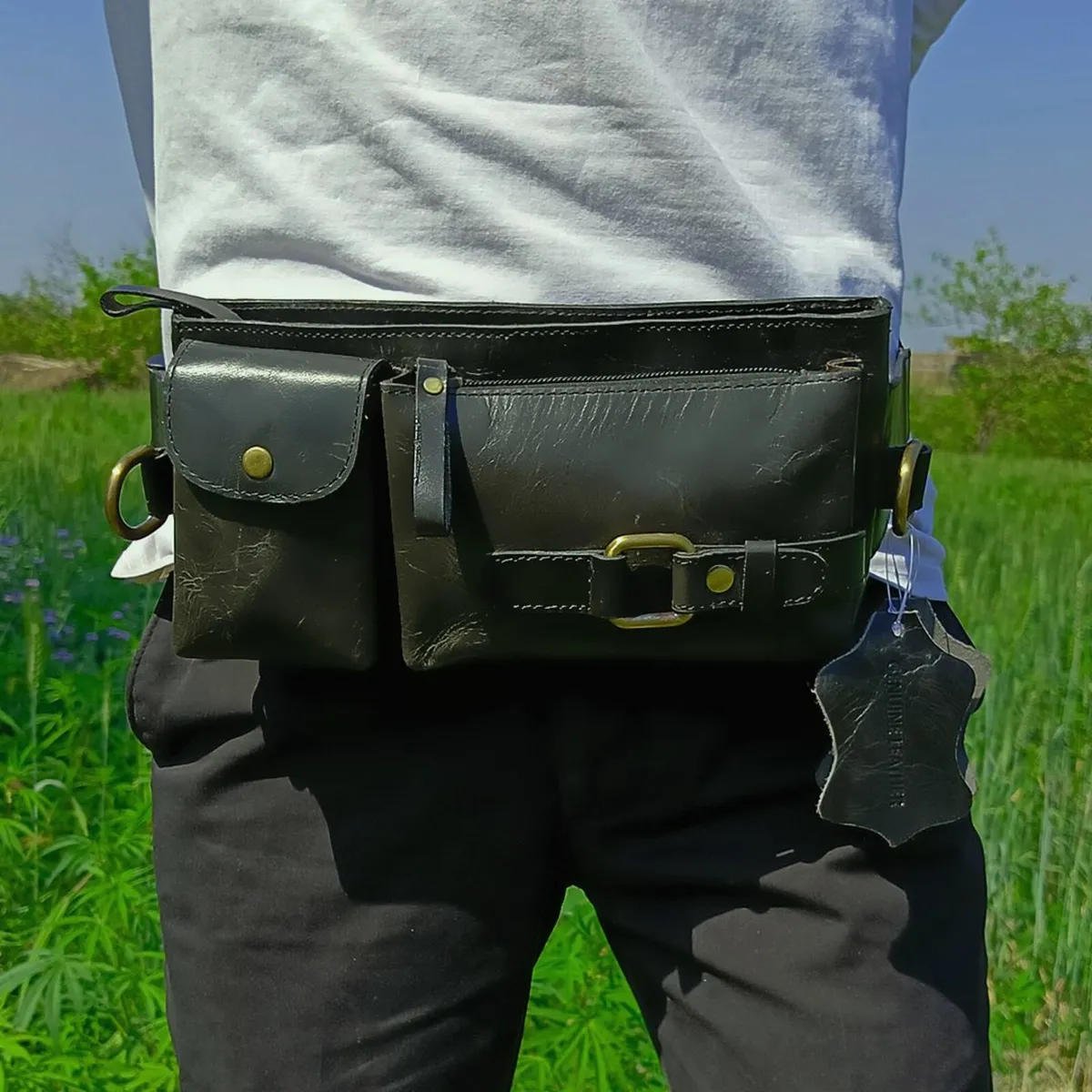 Handmade Leather Belt Bags for Unisex | Waist Bag - Image 1