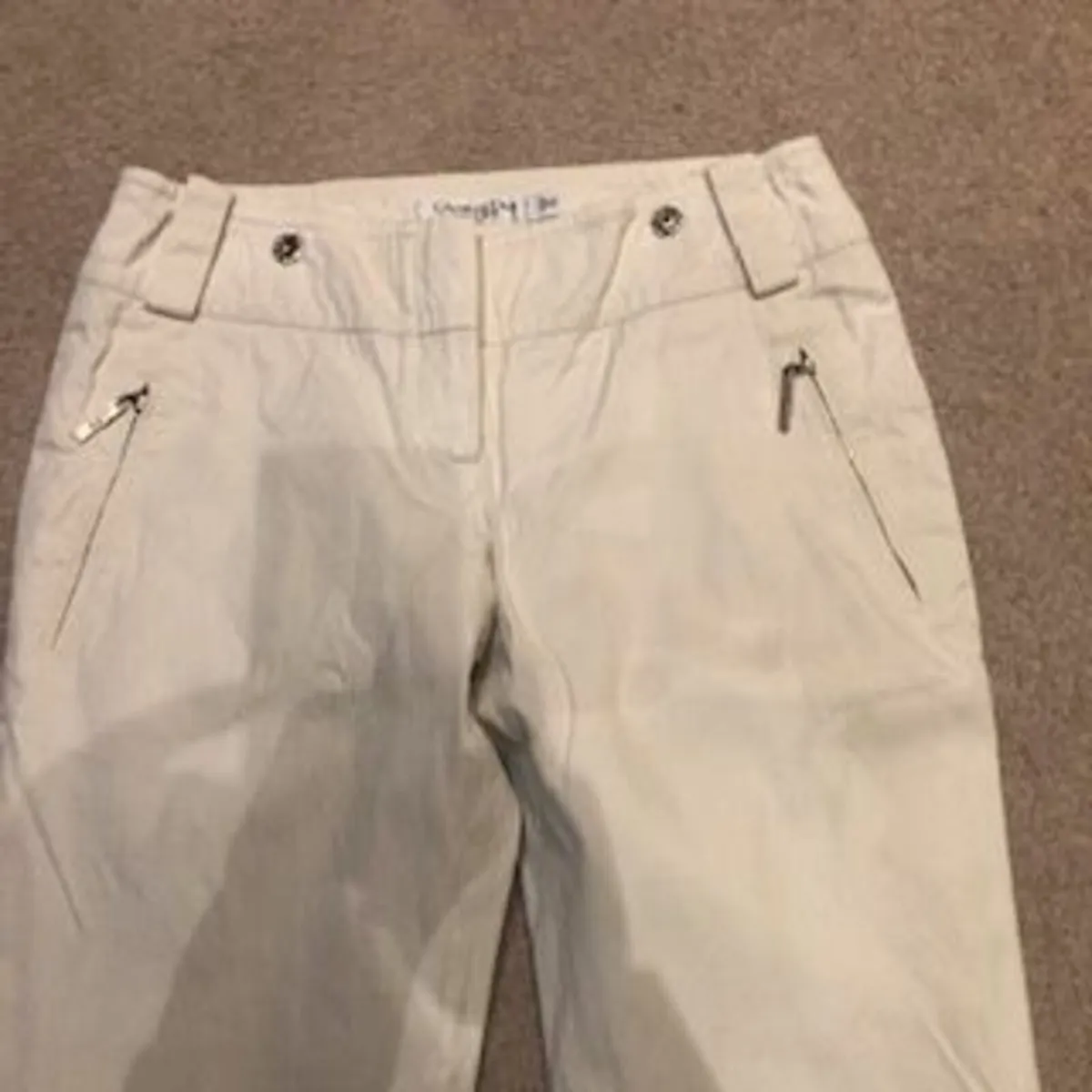 Christian Dior Cream Trousers - size 8 - Image 2