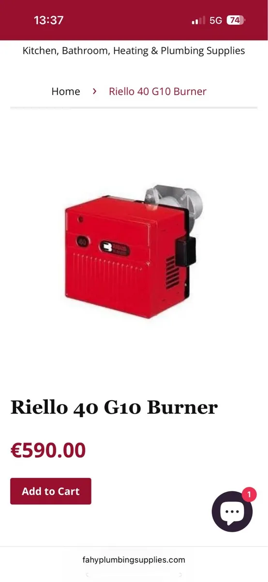 Riello 40 G10 (54/120 kw)oil burner - Image 1