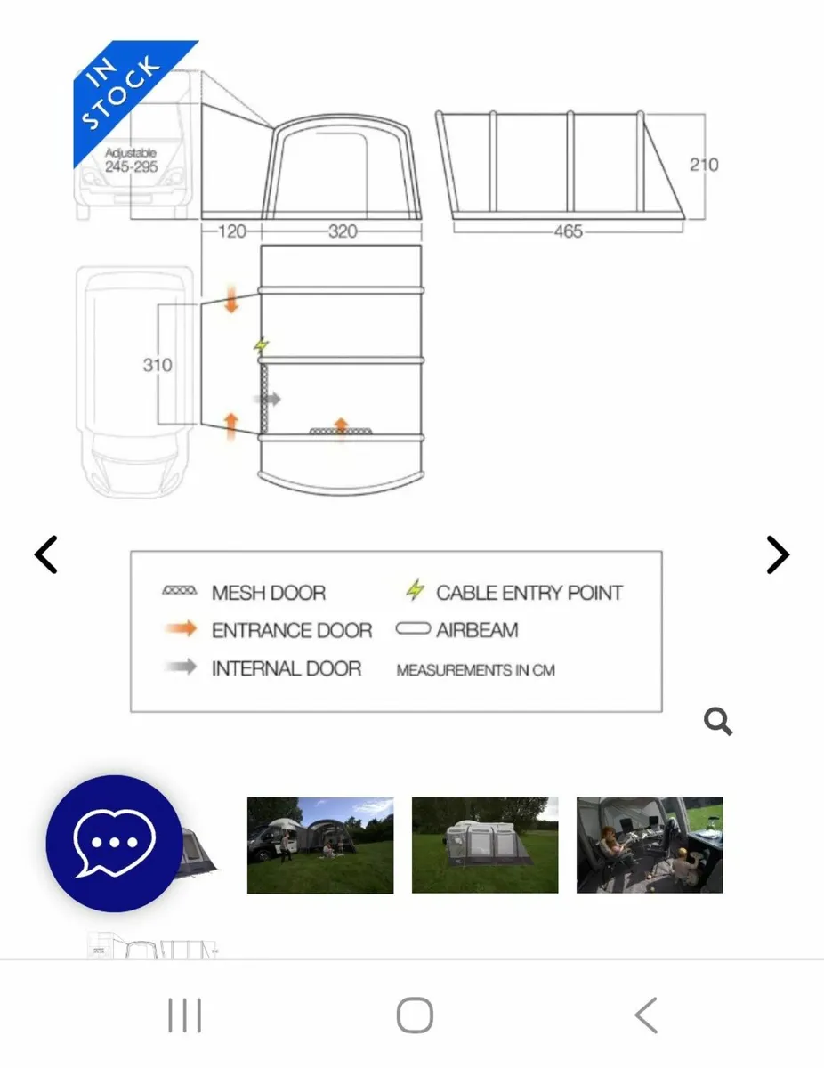 Vango Galli III Large Inflatable Awning Air Low Dr - Image 4
