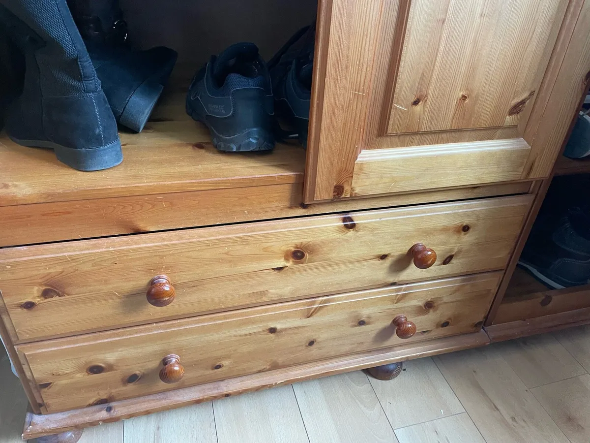 Pine Wooden Wardrobe - Image 4