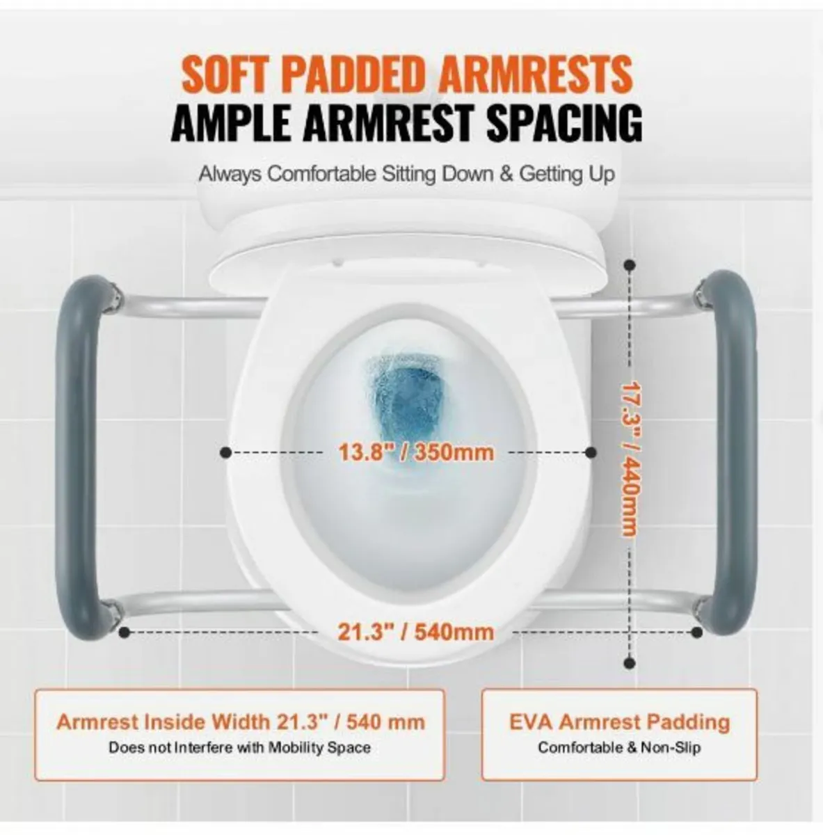 Raised Toilet Seat, 3.5" Height Raised, 300 lbs - Image 4