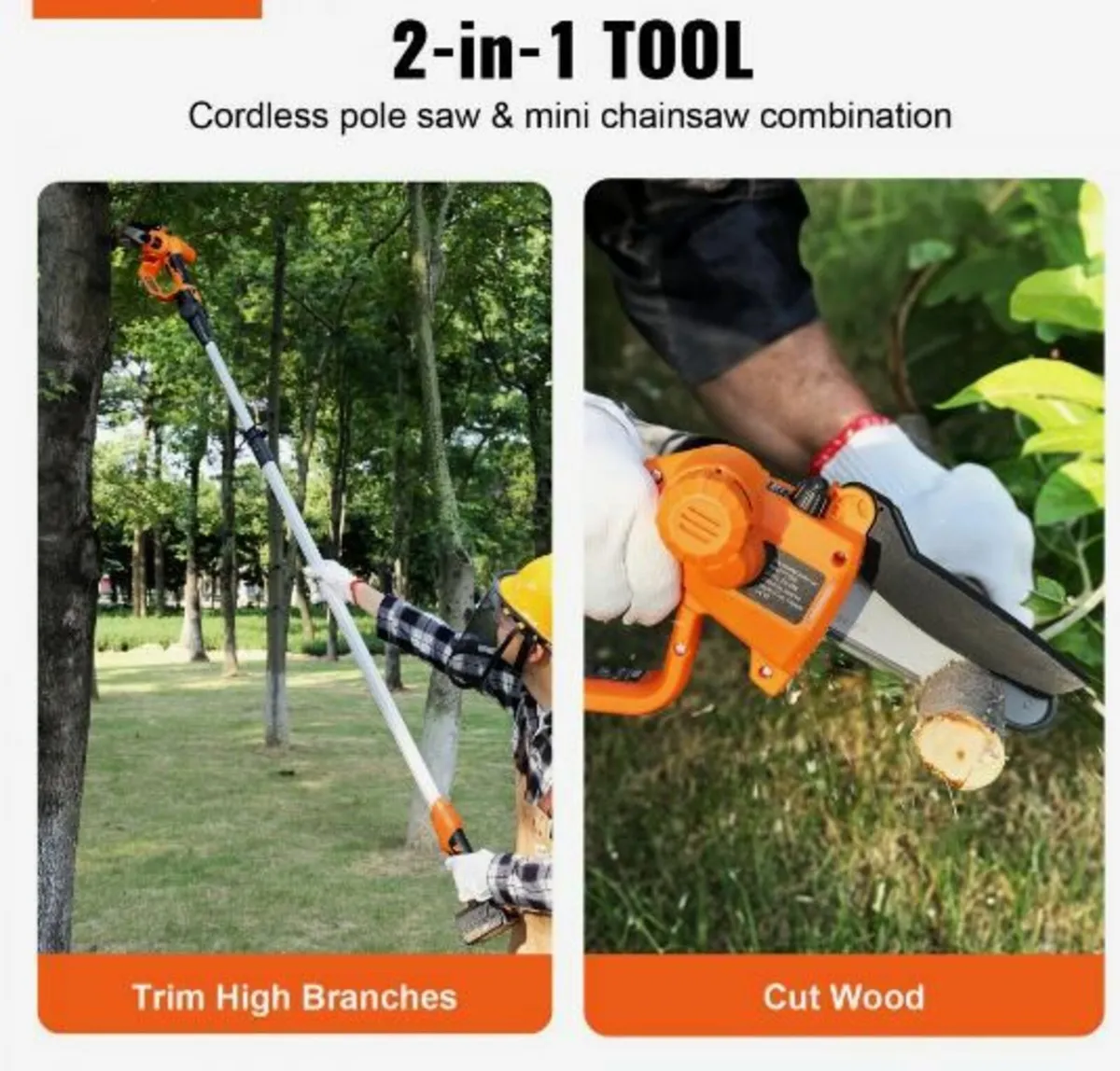 2-in-1 Cordless Pole Saw & Mini Chainsaw - Image 2