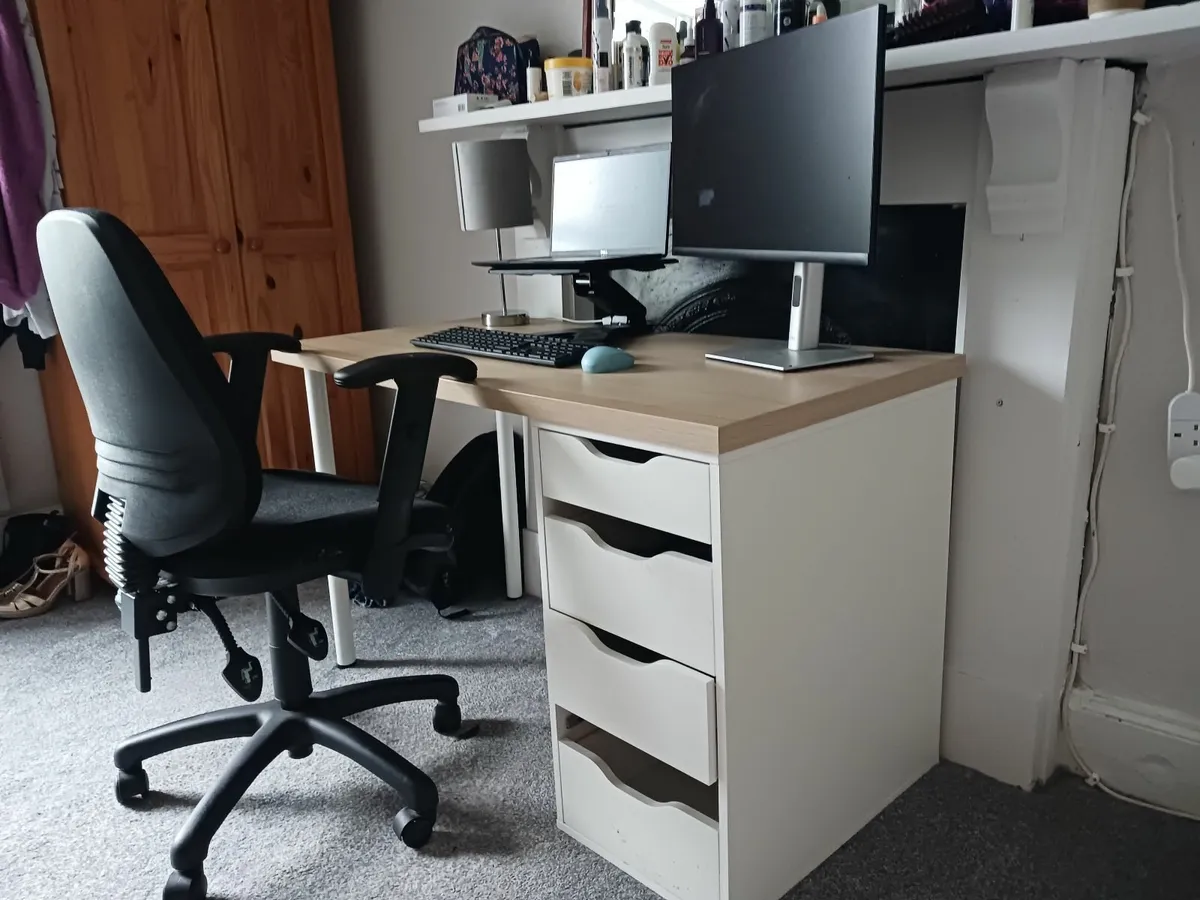 Desk, Chair, and computer stand - Image 3