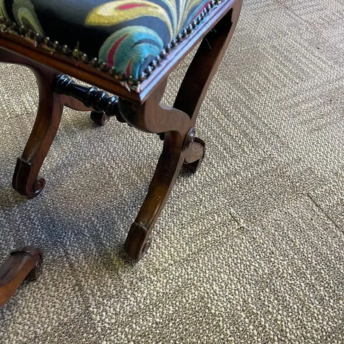 A stunning matching pair of Victorian footstools S - Image 2