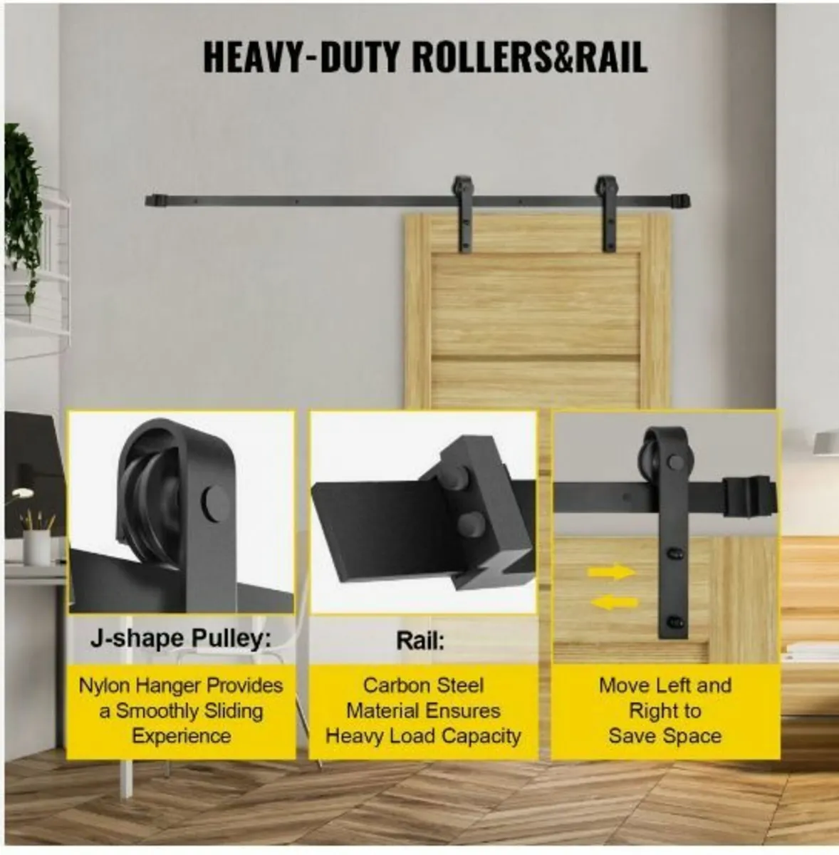 Sliding Barn Door Hardware Kit, 12FT - Image 4