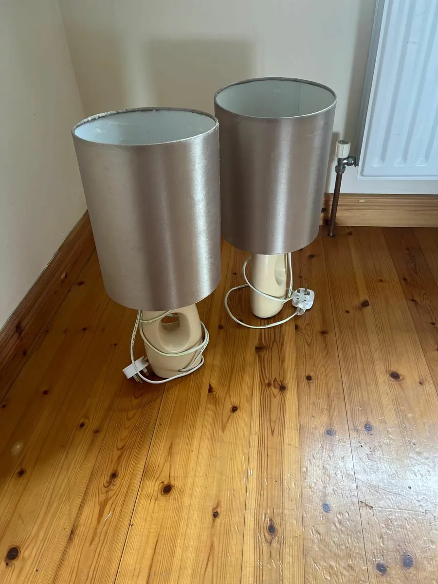 Pair of Modern Cream Table Lamps