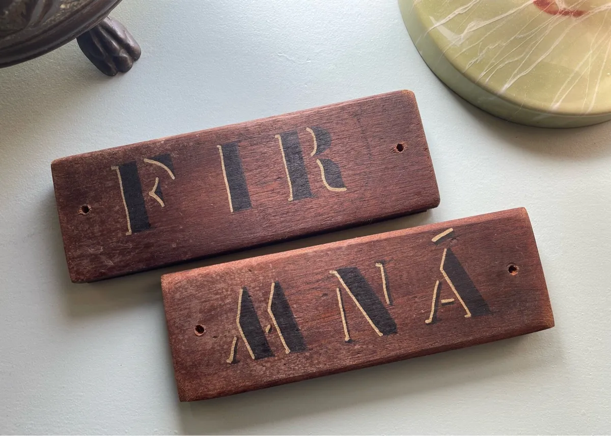 Hand Painted Bathroom Signs - Image 1