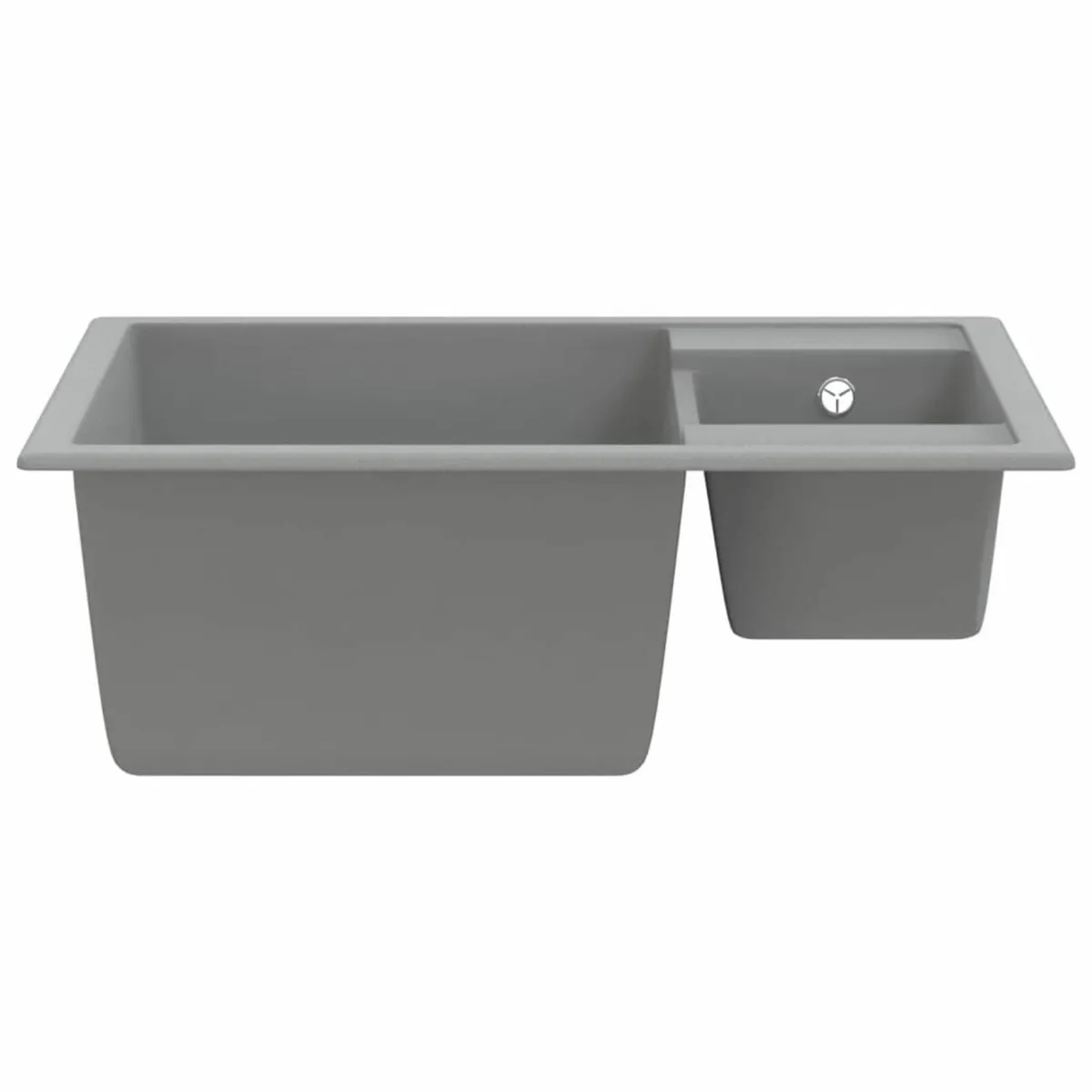 Kitchen Sink with Overflow Hole Double Basins Grey - Image 3