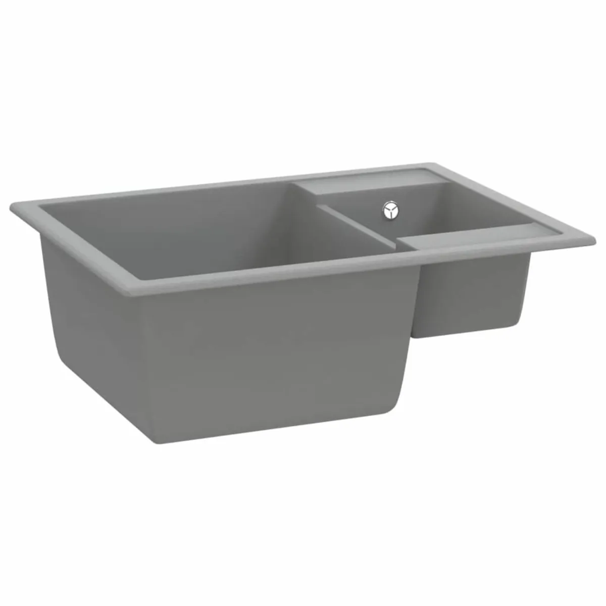 Kitchen Sink with Overflow Hole Double Basins Grey - Image 4