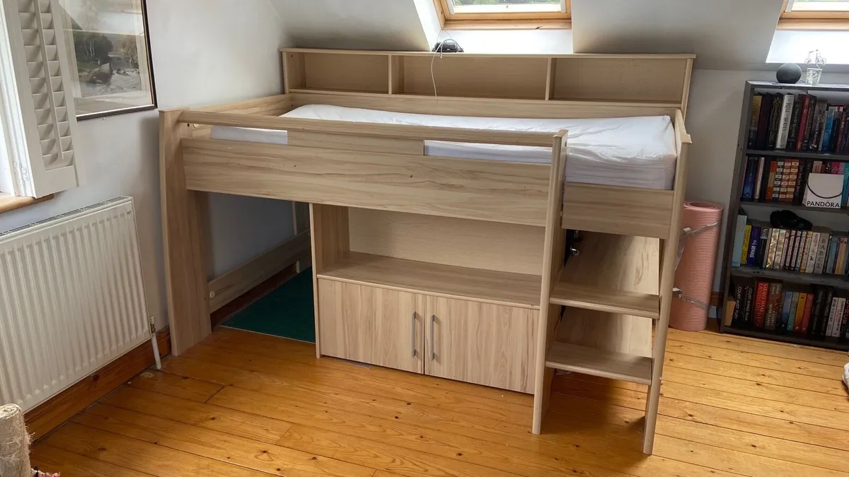 Mid sleeper bed with desk - Image 1