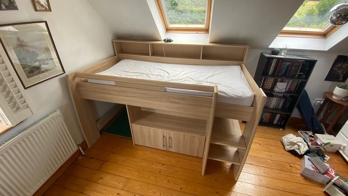Mid sleeper bed with desk - Image 2