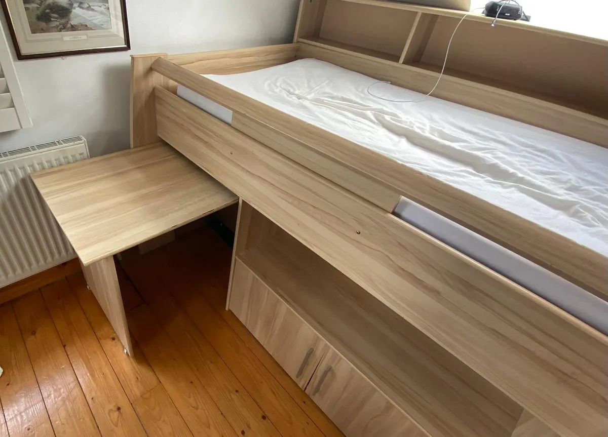Mid sleeper bed with desk - Image 3