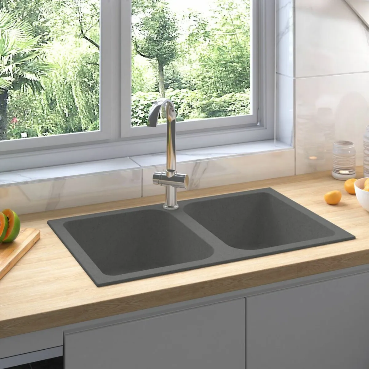 Kitchen Sink Grey 760x480x184 mm - Image 1