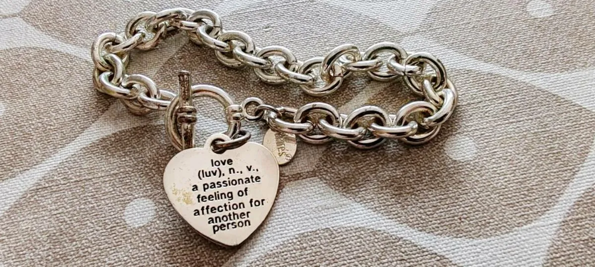 Silvertone LOVE bracelet - Image 1