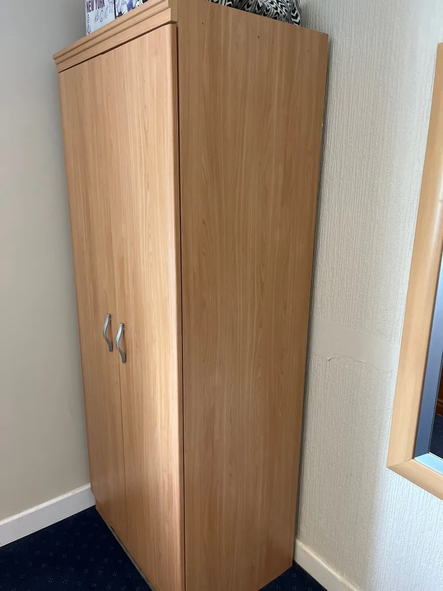 Wardrobe 2 Door, light wood colour - Image 2